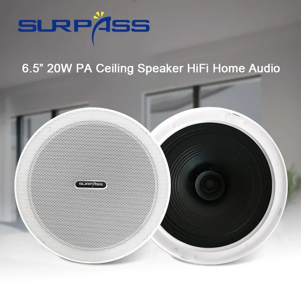 Home Cinema System - 6,5-дюймовые потолочные колонки 20 Вт, пылезащитные,