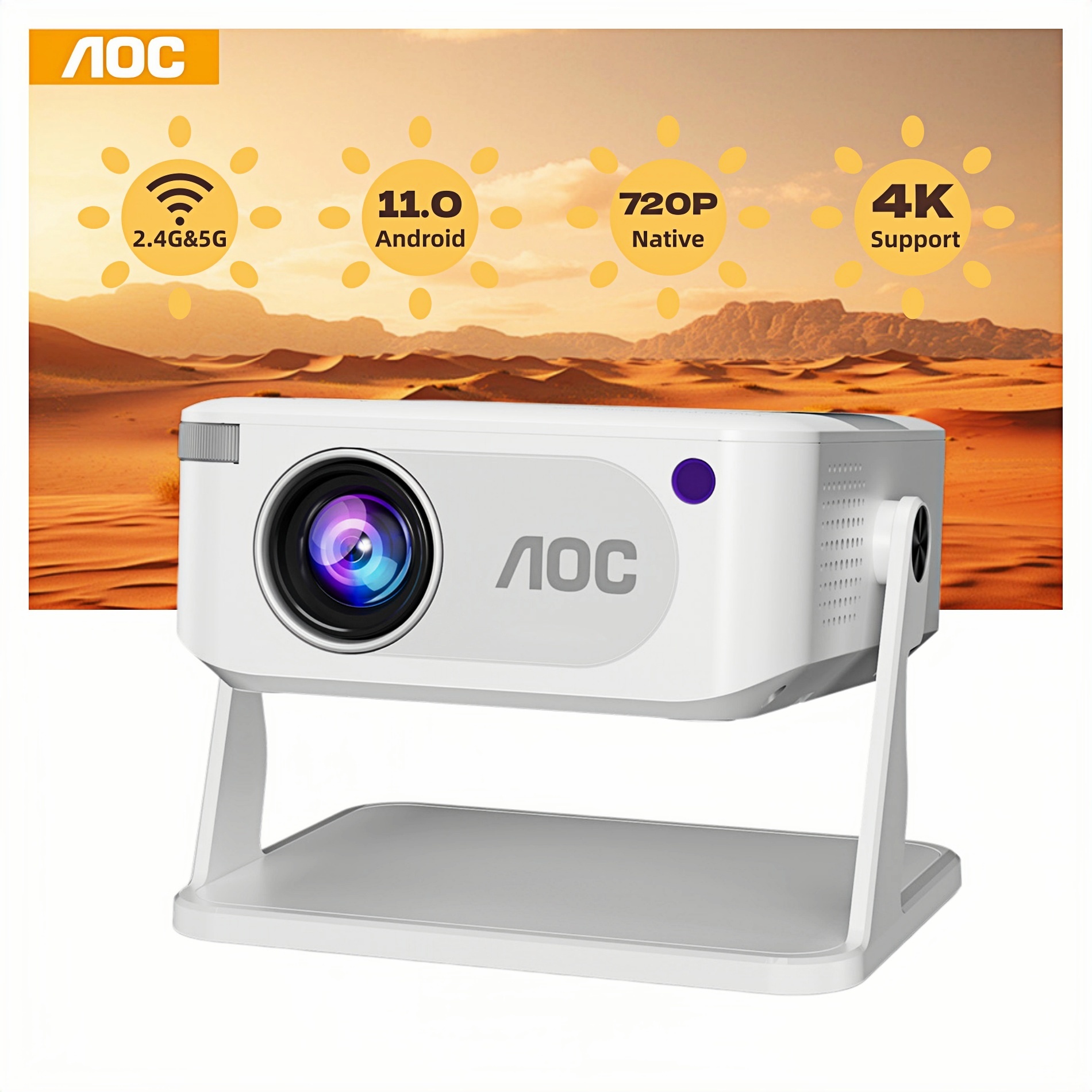 Home Cinema Entertainment - Портативный проектор AOC HA109-PRO, разрешение 720P,