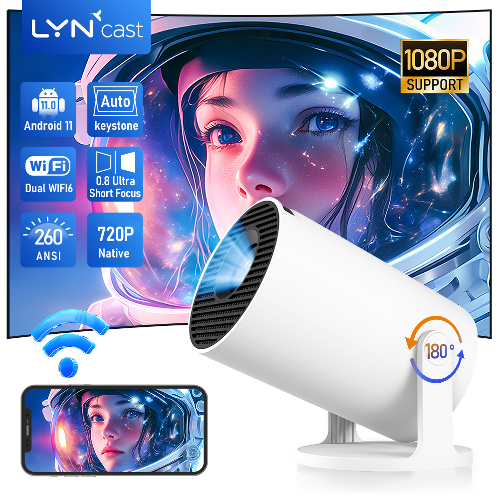 Home Cinema Entertainment - Проектор LynCast X1BQ 4K Android 11,