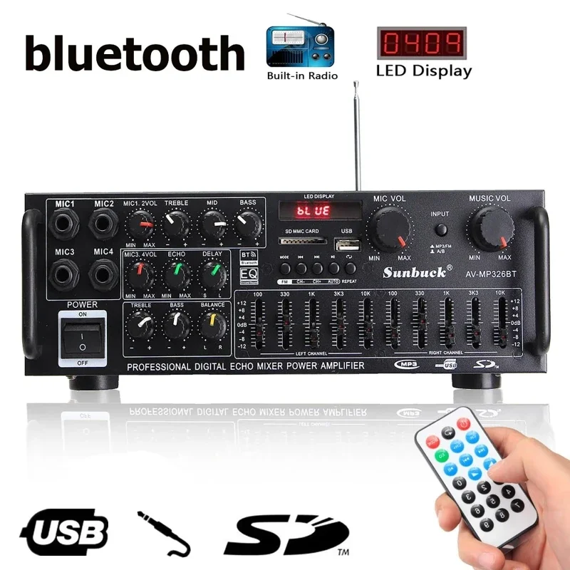 Home Cinema Receiver - 2000 Вт Bluetooth аудио усилитель мощности