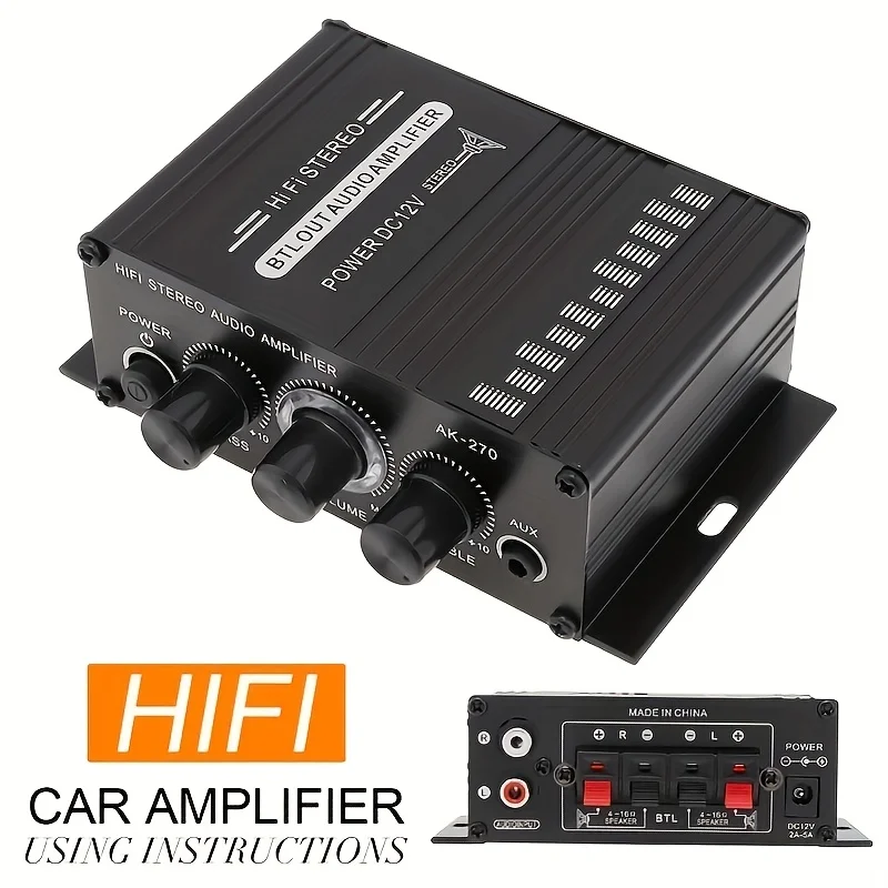 Home Cinema System - Мини-усилитель мощности AK-270 400 Вт, 12