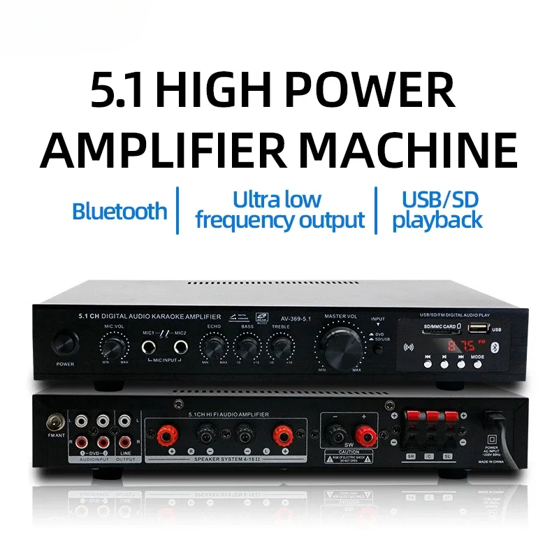 Home Cinema Receiver - AV-369BT Bluetooth 5.1 Звуковой динамик AMP,