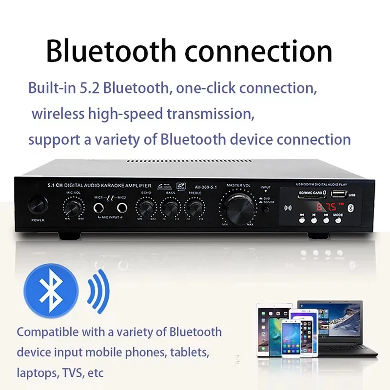 AV-369BT Bluetooth 5.1 Звуково – обзор и цена Home Cinema Receiver